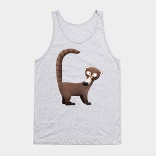 Funny curious coatimundi cartoon illustration Tank Top